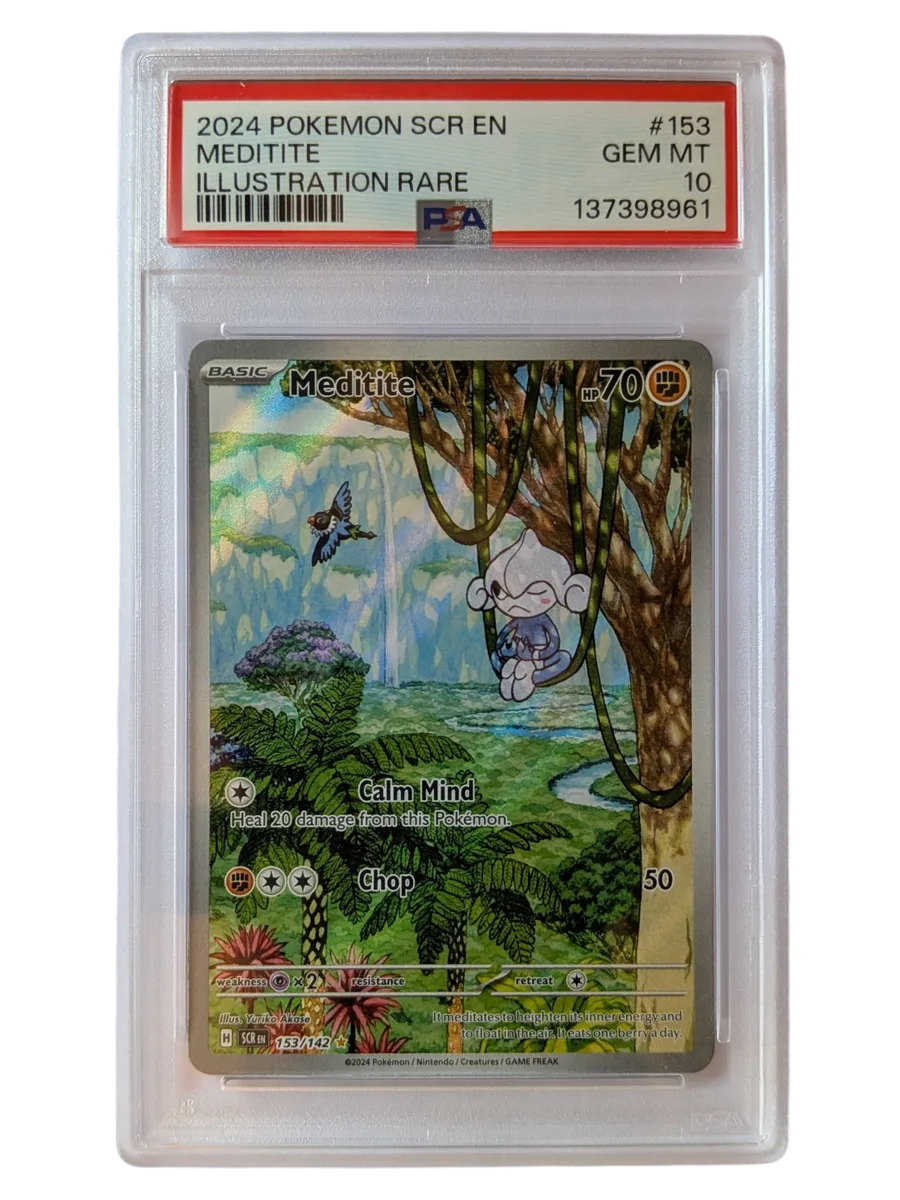 MEDITITE 153 PSA 10 2024 POKEMON SCR EN ILLUSTRATION RARE